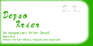 dezso krier business card